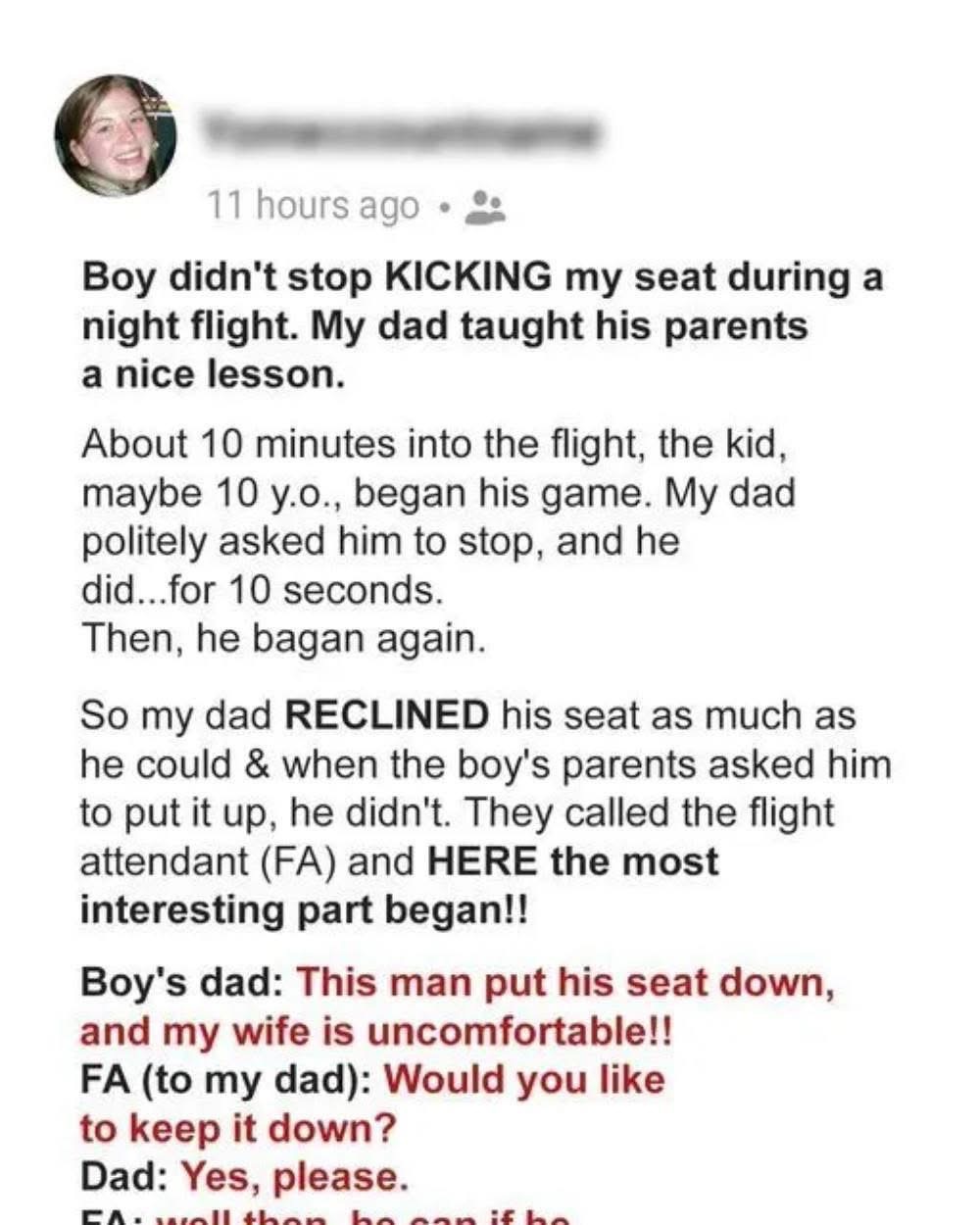 A Kid Kept Kicking My Seat The Entire Flight, Then My Dad Taught The Parents A Lesson They Will Never