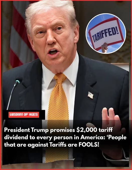 President Trump promises $2,000 tariff dividend to every person in America: ‘People that are against Tariffs are FOOLS!’