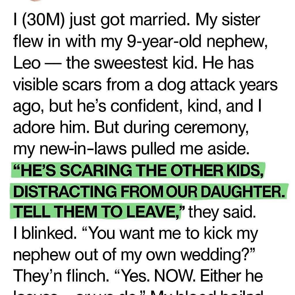 My In-Laws Tried to Keep My Nephew Out of Our Wedding — My Wife Stood Up and Shut It Down