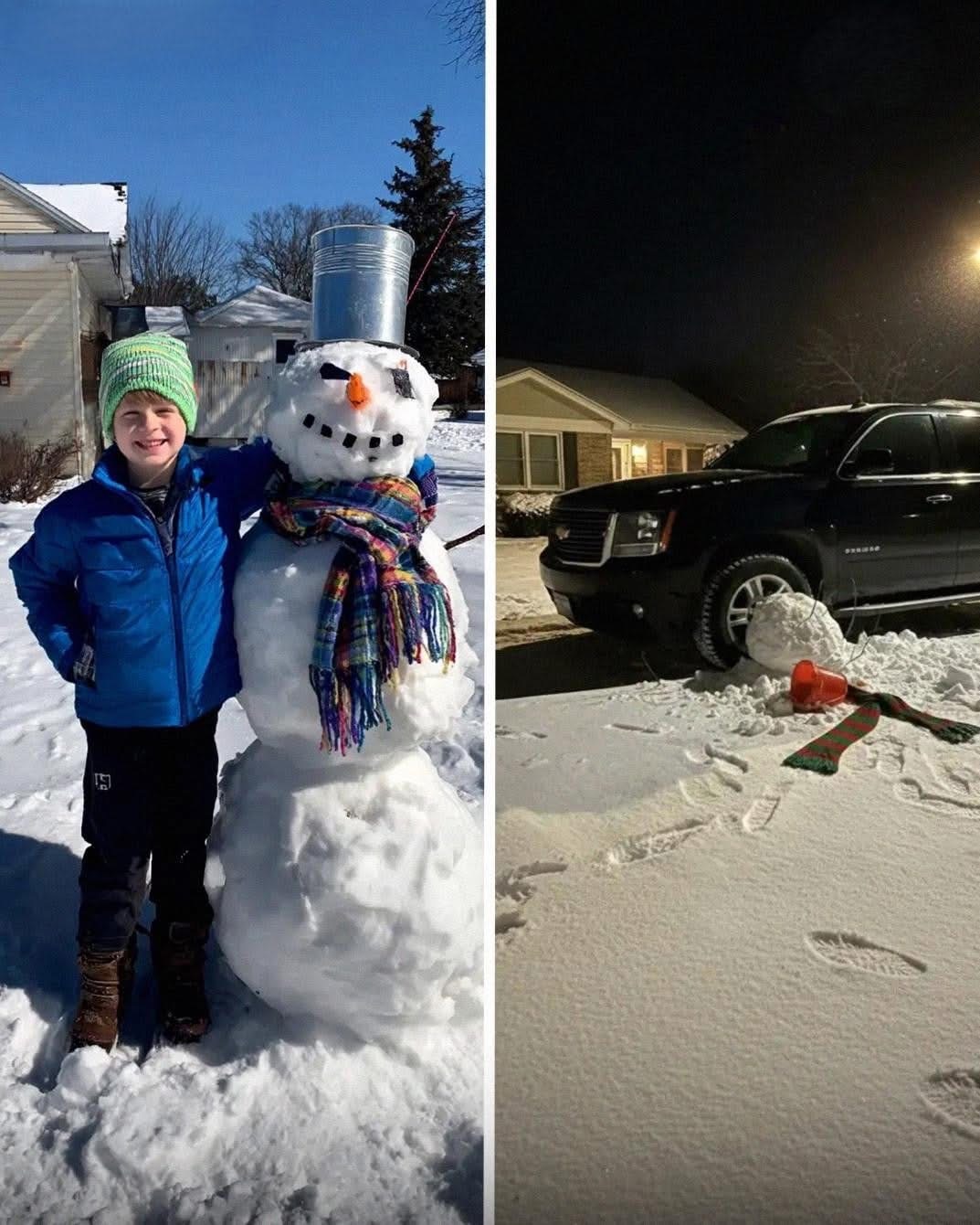 My Son’s Snowman Kept Getting Run Over — What He Did Next Taught a Grown Man a Lesson He’ll Never Forget