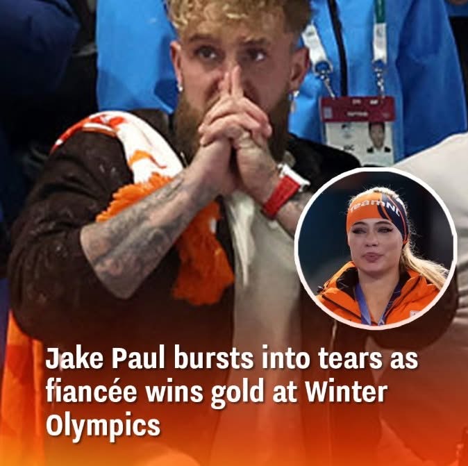 Jake Paul bursts into tears as fiancée wins gold at Winter Olympics
