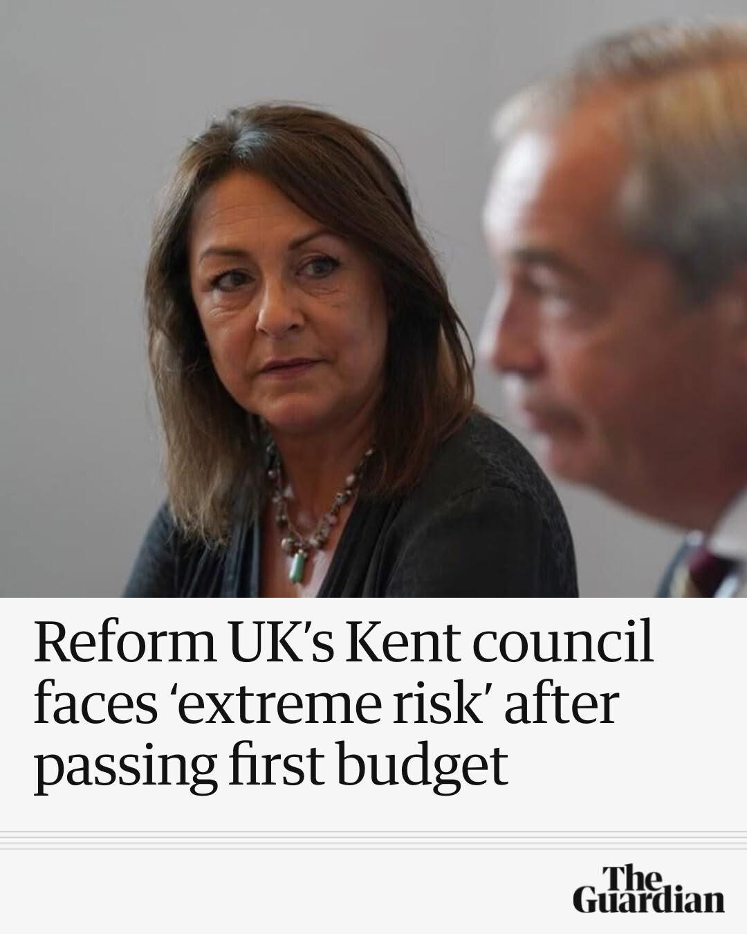 Reform UK’s Kent council faces ‘extreme risk’ after passing first budget