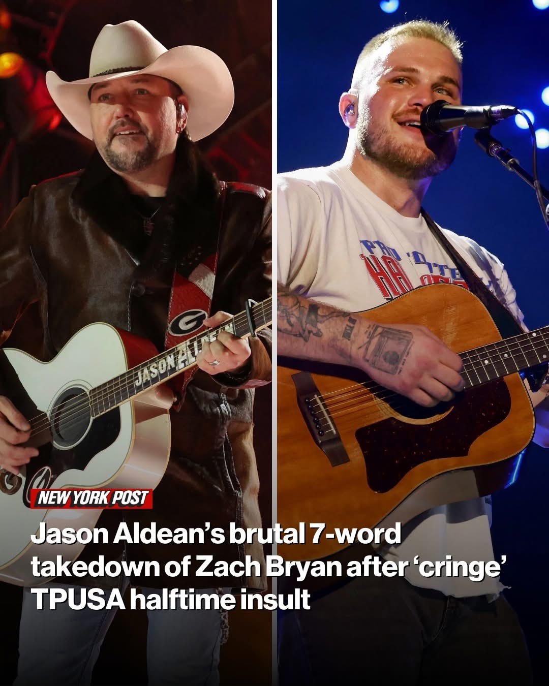 Jason Aldean’s brutal 7-word takedown of Zach Bryan after ‘cringe’ TPUSA halftime insult