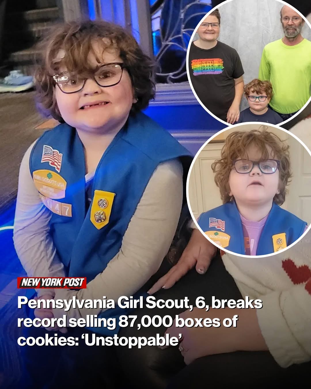 Pennsylvania Girl Scout, 6, breaks record selling 87,000 boxes of cookies: ‘Unstoppable’