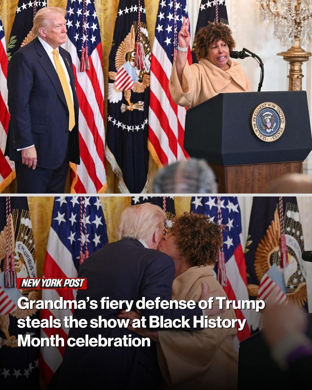 Grandma’s fiery defense of Trump steals the show at Black History Month celebration