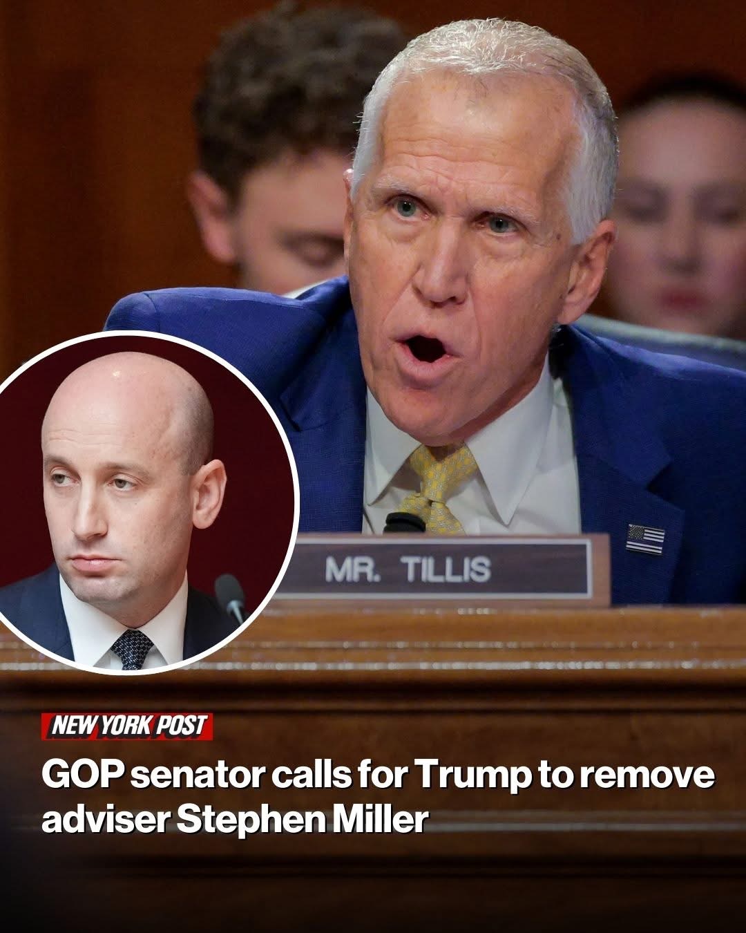 GOP senator calls for Trump to remove adviser Stephen Miller