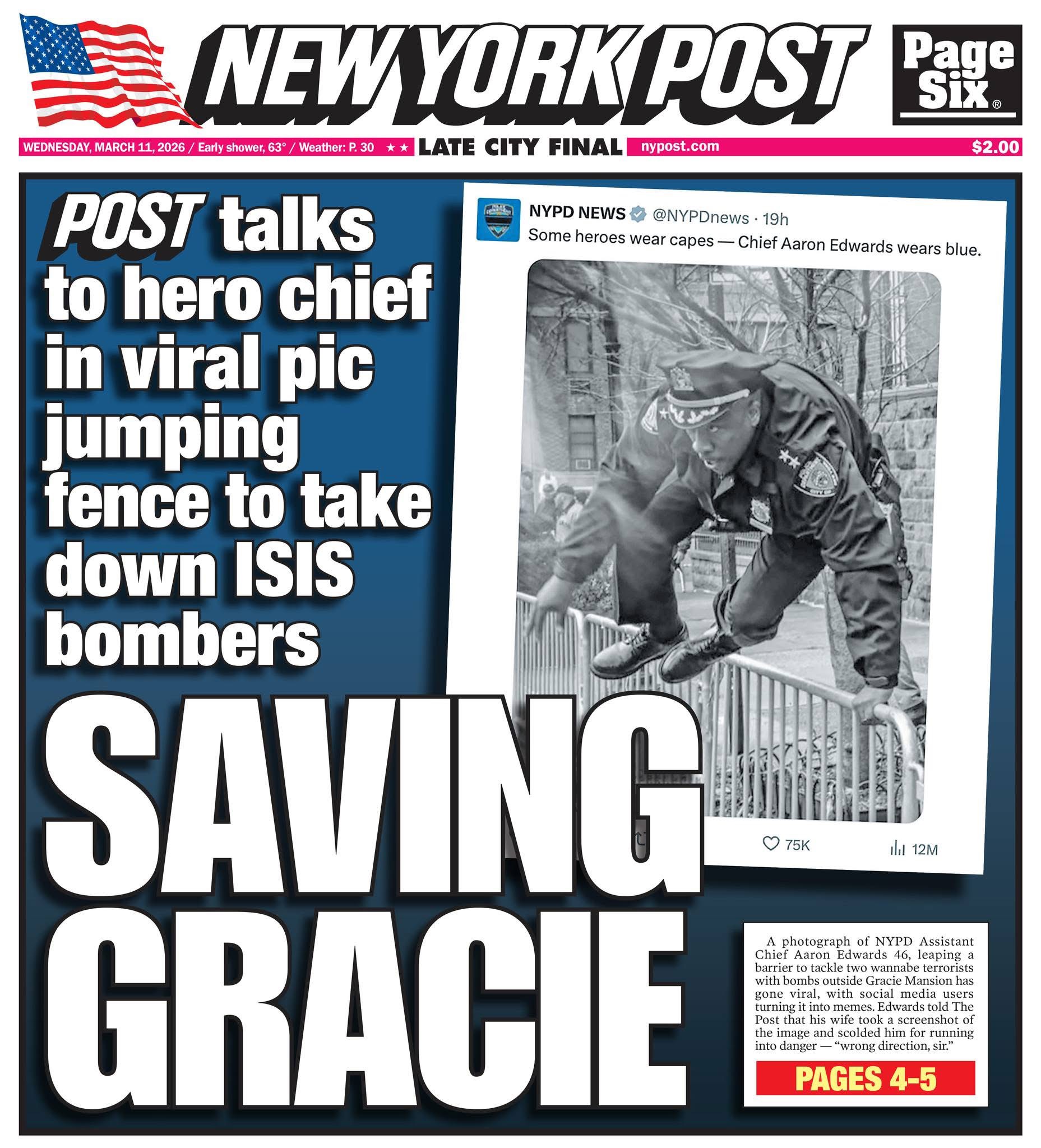 Hero NYPD chief who went viral after chasing down Gracie Mansion bomb suspects speaks out: ‘Once a cop, always a cop’