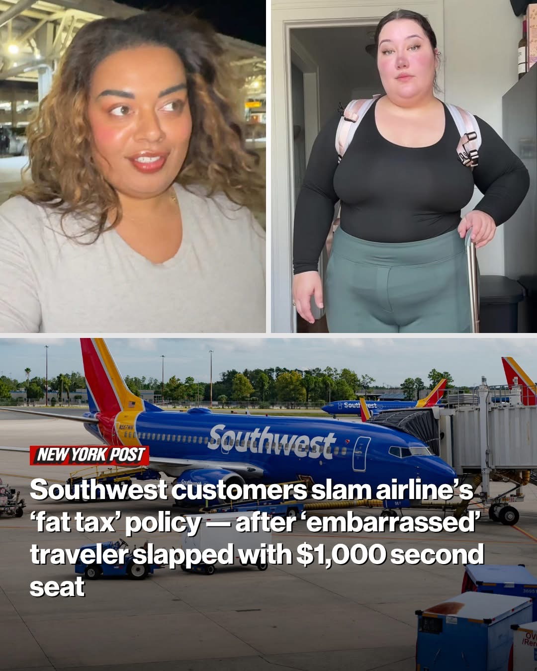 Southwest customers slam airline’s ‘fat tax’ policy — after ‘embarrassed’ traveler slapped with $1,000 second seat