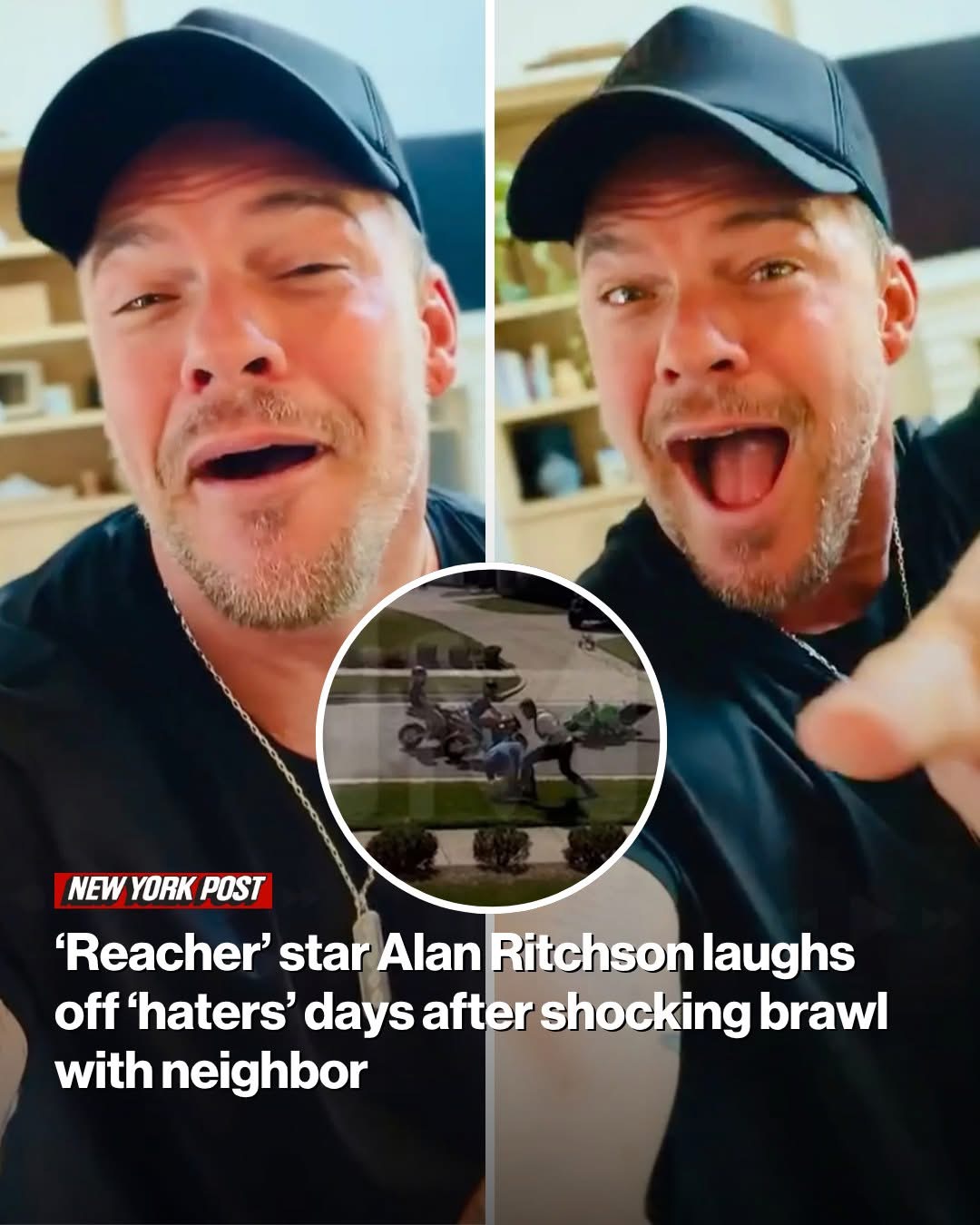‘Reacher’ star Alan Ritchson laughs off ‘haters’ days after shocking brawl with neighbor