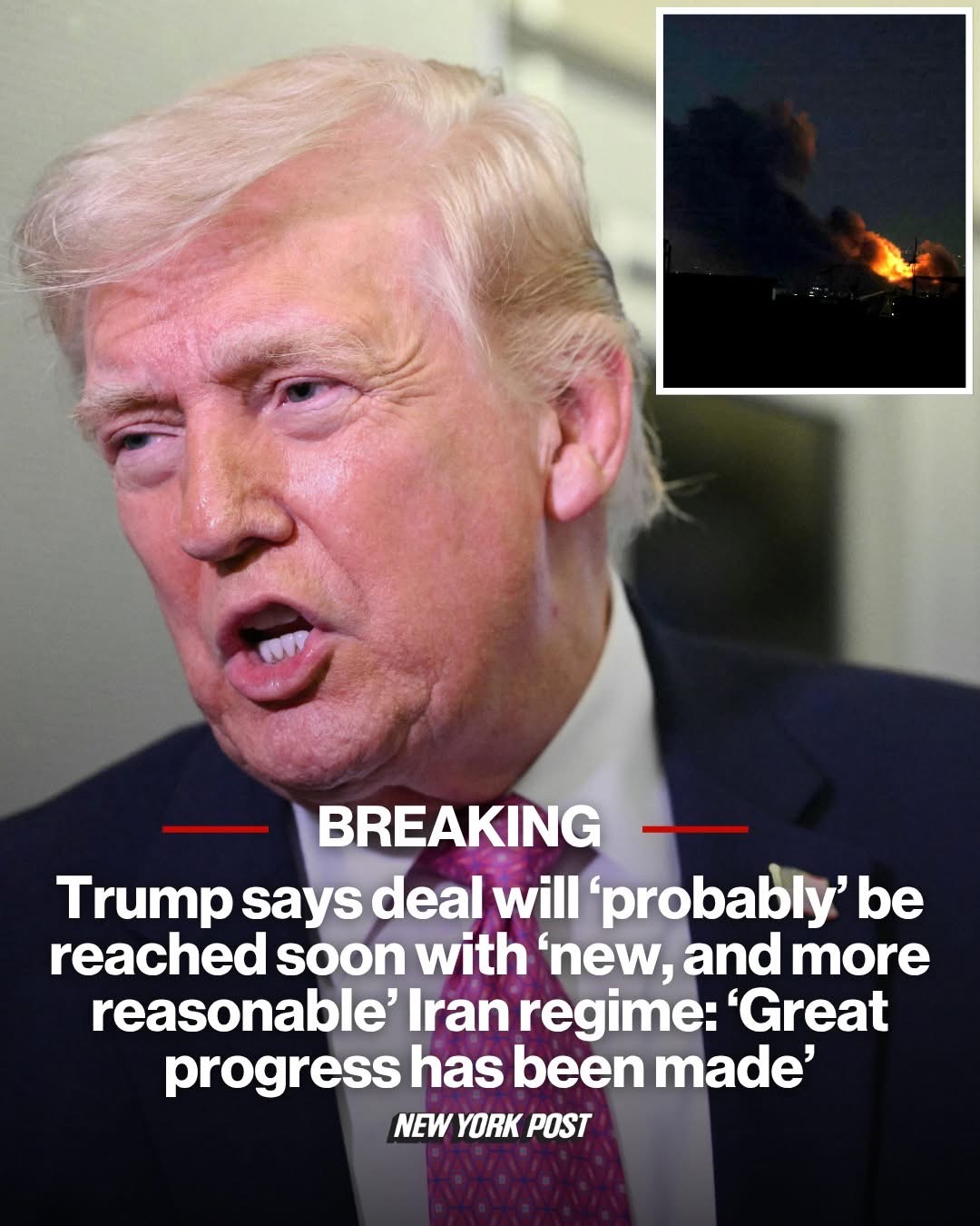 Trump says deal will ‘probably’ be reached soon with ‘new, and more reasonable’ Iran regime: ‘Great progress has been made’