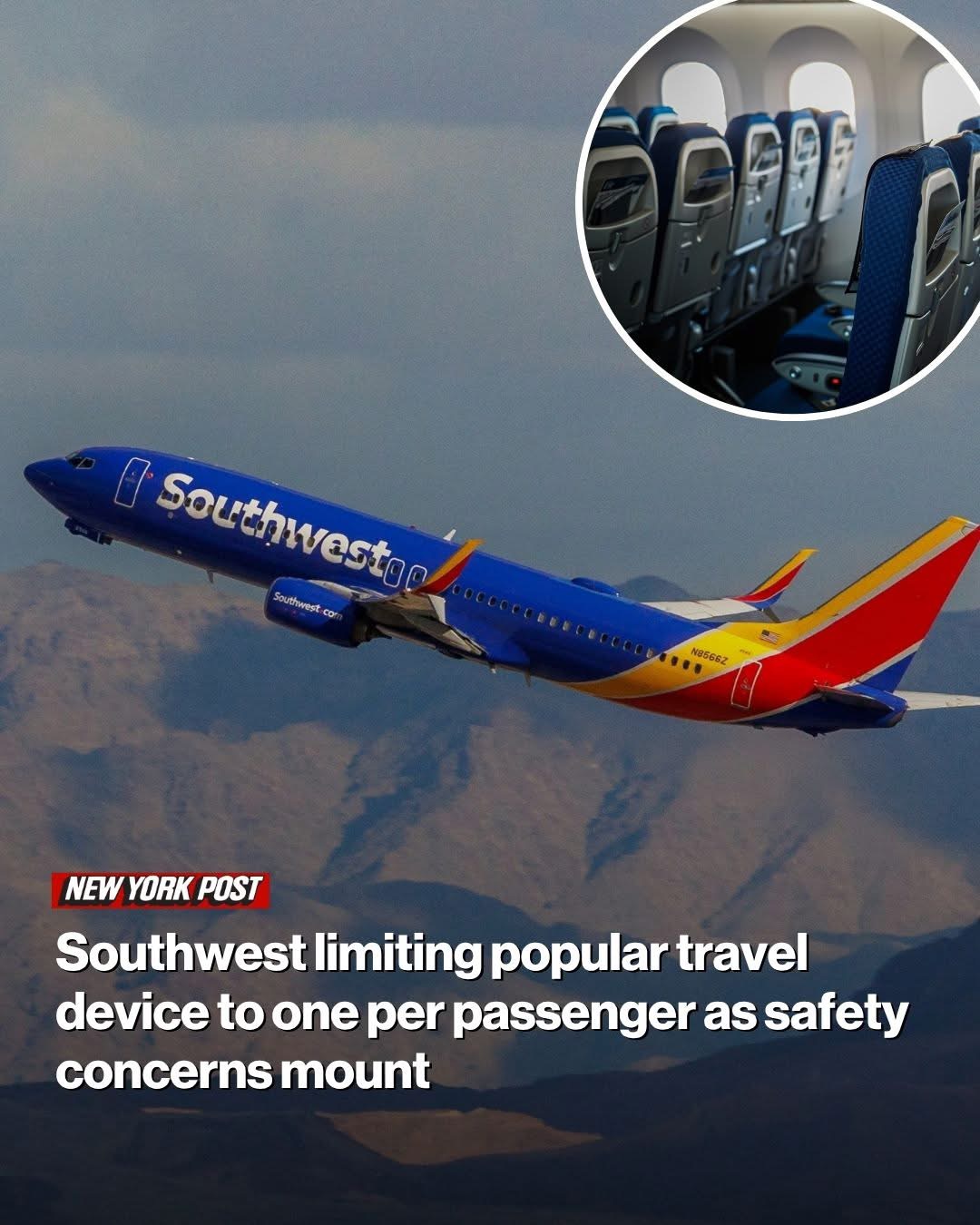 Southwest limiting popular travel device to one per passenger as safety concerns mount