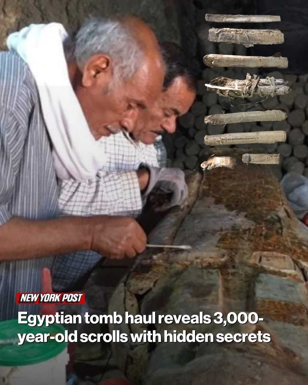 Egyptian tomb haul reveals 3,000-year-old scrolls with hidden secrets