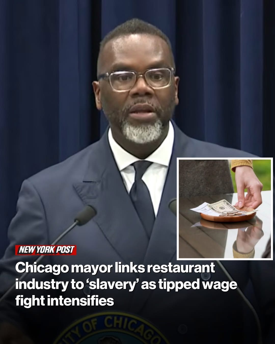 Chicago mayor links restaurant industry to ‘slavery’ as tipped wage fight intensifies