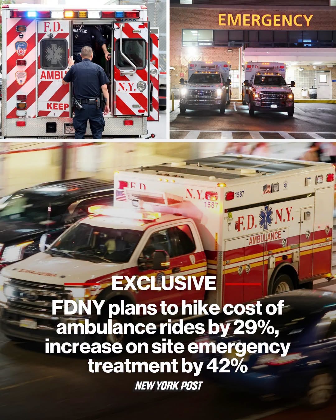 FDNY plans to hike cost of ambulance rides by 29%, increase on-site emergency treatment by 42%