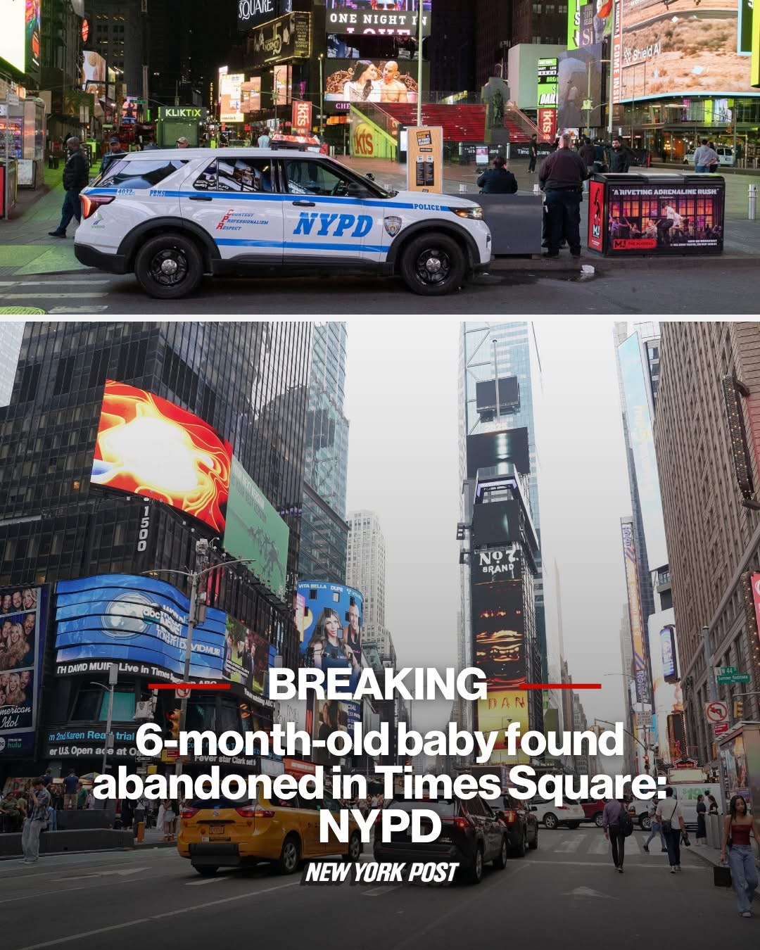 6-month-old baby girl found abandoned in Times Square: NYPD