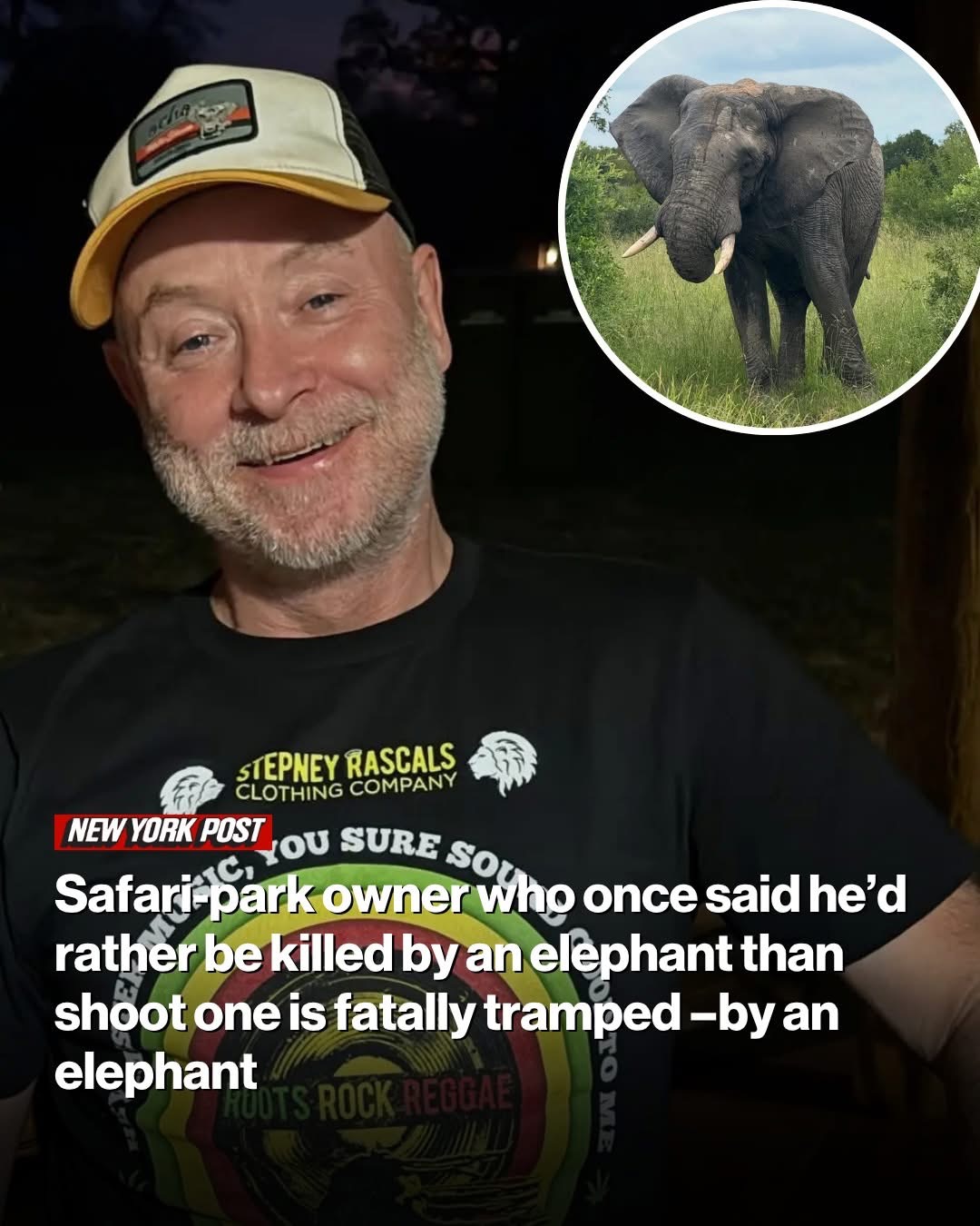 Safari-park owner who once said he’d rather be killed by an elephant than shoot one is fatally trampled –by an elephant