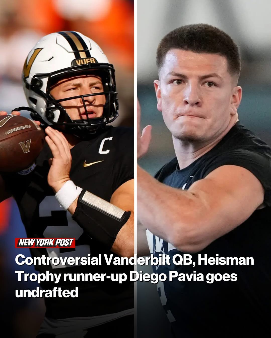 Controversial Vanderbilt QB, Heisman Trophy runner-up Diego Pavia goes undrafted