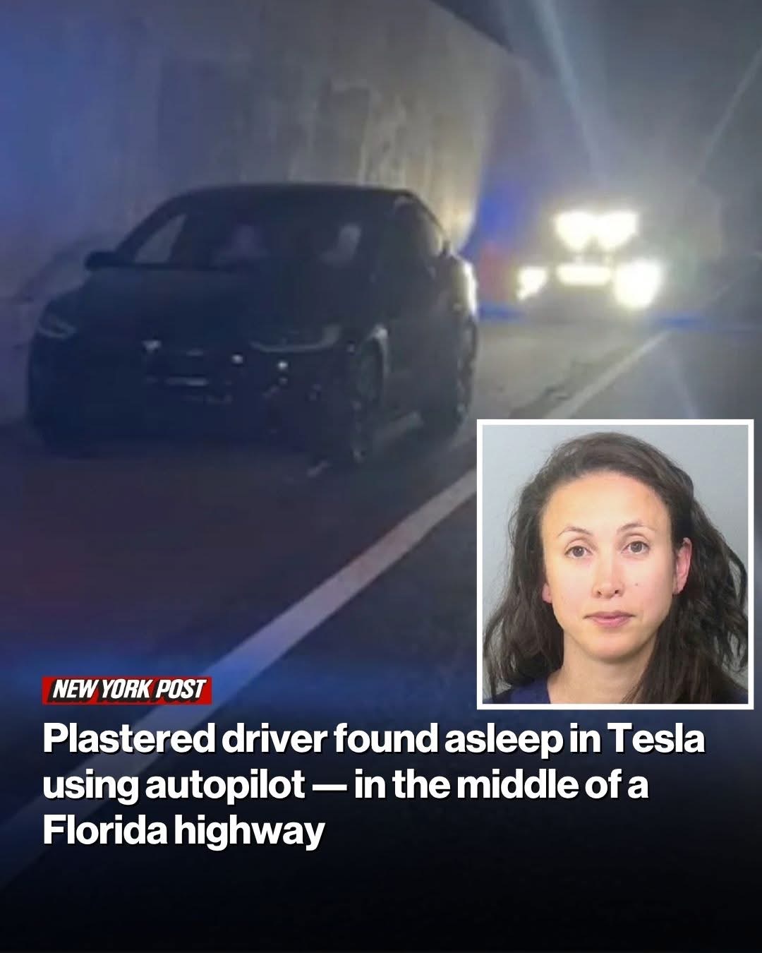 Plastered driver found asleep in Tesla using autopilot — in the middle of a Florida highway