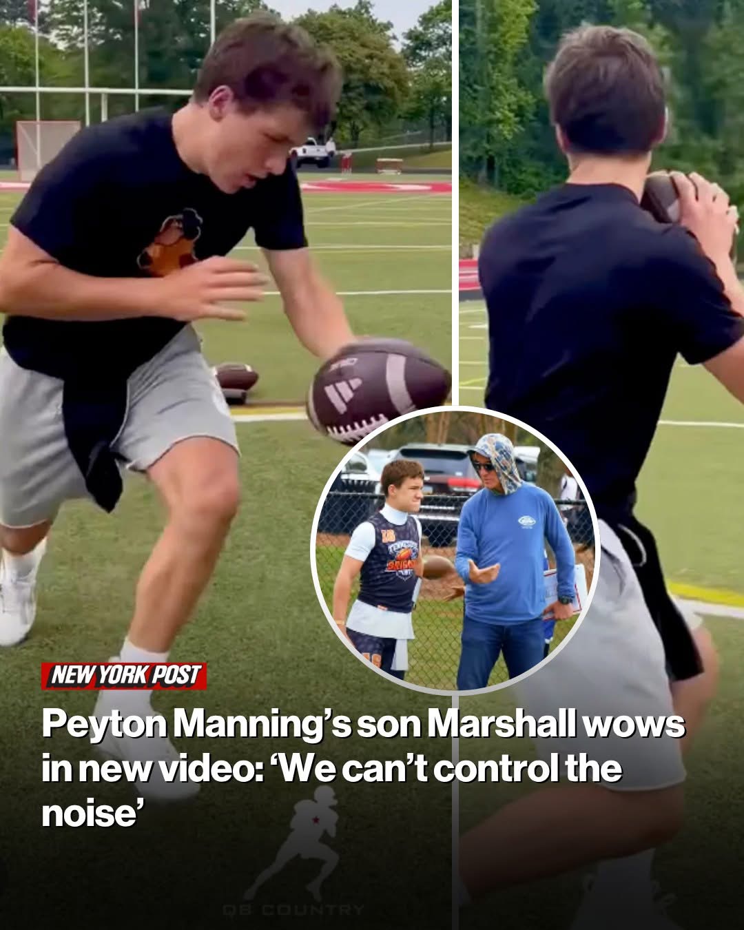Peyton Manning’s son Marshall wows in new video: ‘We can’t control the noise